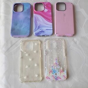 iPhone 13 Pro cases. Lot of 5. Otterbox, Speck, Casely, Disney themed.